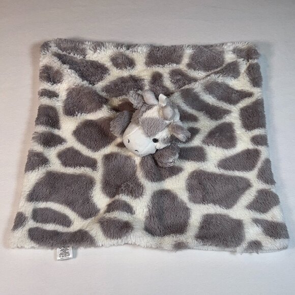 OOBLES Gray & White Giraffe Rattle Security Blanket Lovey~So Soft For Baby~ - Picture 1 of 8